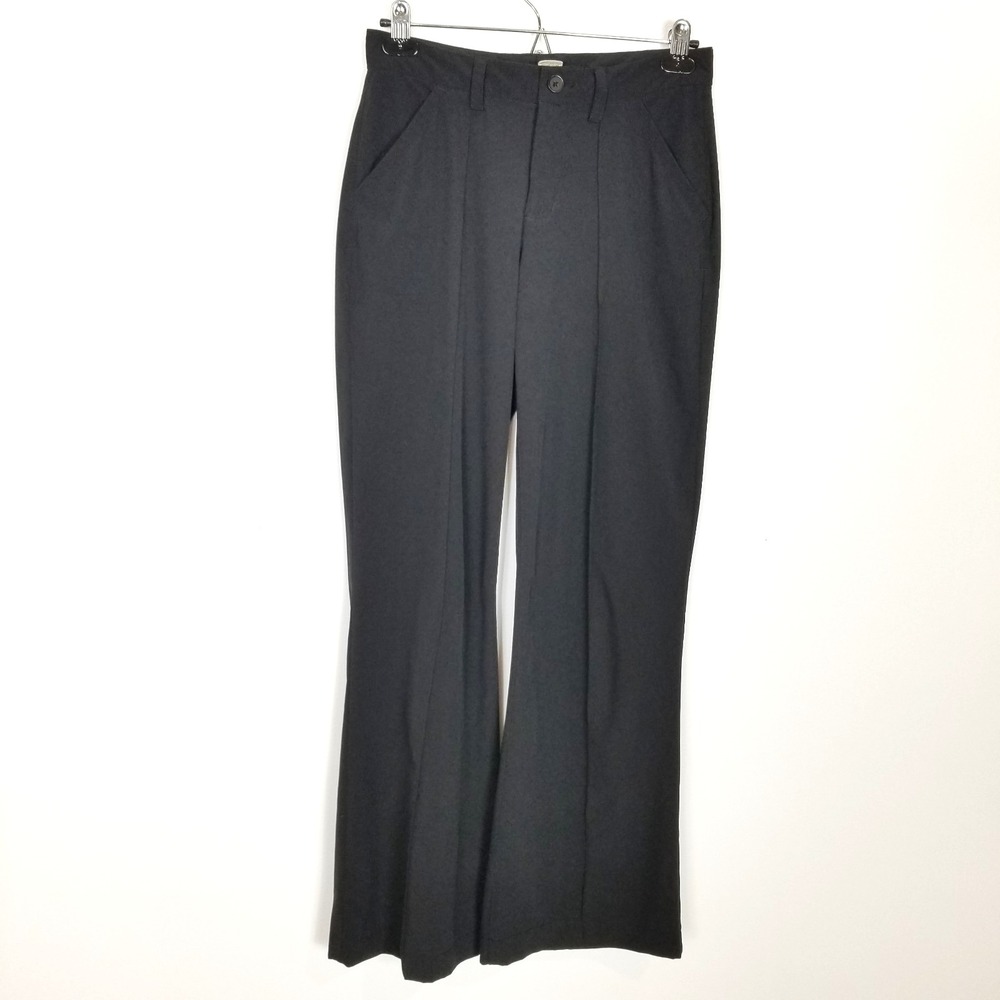 Duluth Trading Women Flexcellence Wide Leg Trousers Pants Sz 4 Black Casual
